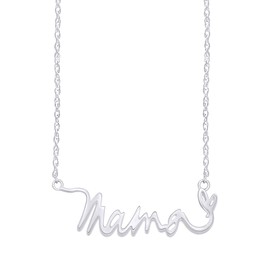 AFFY Mother's Day Jewelry Gifts 14k White Gold Over Sterling Silver Mama Pendant Necklace