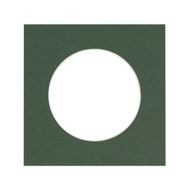 CountryArtHouse Hunter Green Acid Free 20x20 Circle Picture Frame Mat with White Core Bevel Cut for 16x16 Pictures - Fits 20x20 Frame - Pack of 1 Matboard