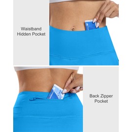 CHRLEISURE Women Tennis Golf Skirt with Pockets - High Waisted Golf Pleated Athletic Workout Dress Running Skort(AMZ72, Black, Purple, Blue,L)