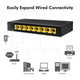 LogiLink 8-Port Gigabit Desktop Network Switch, Metal Housing