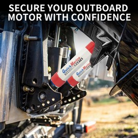 QuickMarine 3 Rams Transom Support Saver with 2 Pcs Trailering Motor Locks for Marine Outboard Engines Boat Accessories Red