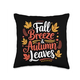 Fall Breeze Autumn Leaves Maple Leaf for Women Girls Throw Pillow