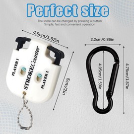 Mirrwin Golf Result Counter, Golf Counter for 2 Players Result Indicator with Key Chain and Carabiner Score Counter Hand Counter Player Strike Counter for Golf Goalkeeper, White