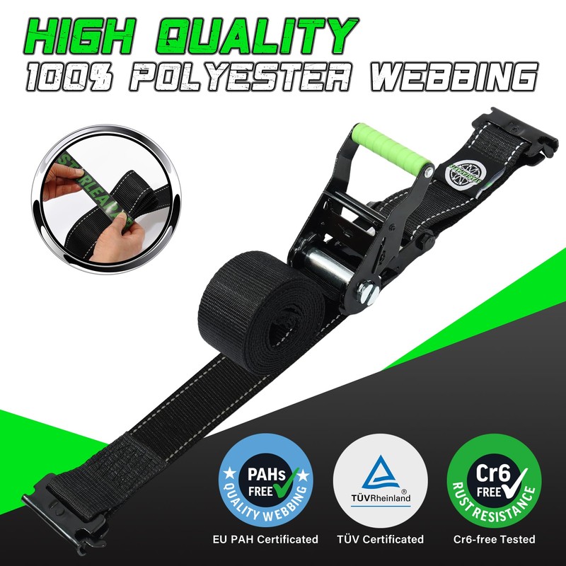 Heavy Duty Wheel Chock Tie Down Straps Set (2PK) -