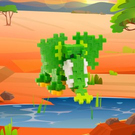 PLUS PLUS 3D Animal Figure Building Block Set, 70 Mini Interlocking Puzzle Pieces, Fun Stem Toys for Kids - Elephant Maker Tube