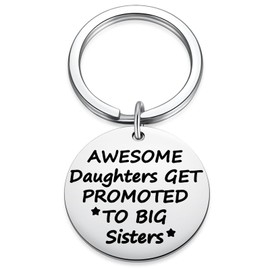 New Big Sister Keychain for Girls, Future Soon to Be Sister Key Chain, 2nd Baby Pregnancy Announcement Sibling Reveal Gift Get Promoted to Big Sister