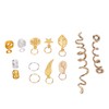 206pcs Dreadlocks Hair Jewelry Rings DIY Alloy Metal Golden Silver
