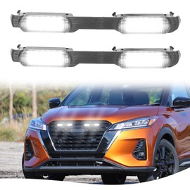 LED Front Grille Lights for Nissan Kicks 2021 2022 2023 2024 S SV SR Grill Lights for Kicks Car Accessories 623109VC5A (White)