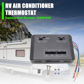 RV Thermostat Single Stage Heat/Cool Compatible with Coleman Mach RV Thermostat,Coleman RV Air Conditioners Mach Series,Black, Replace For 7330F3852