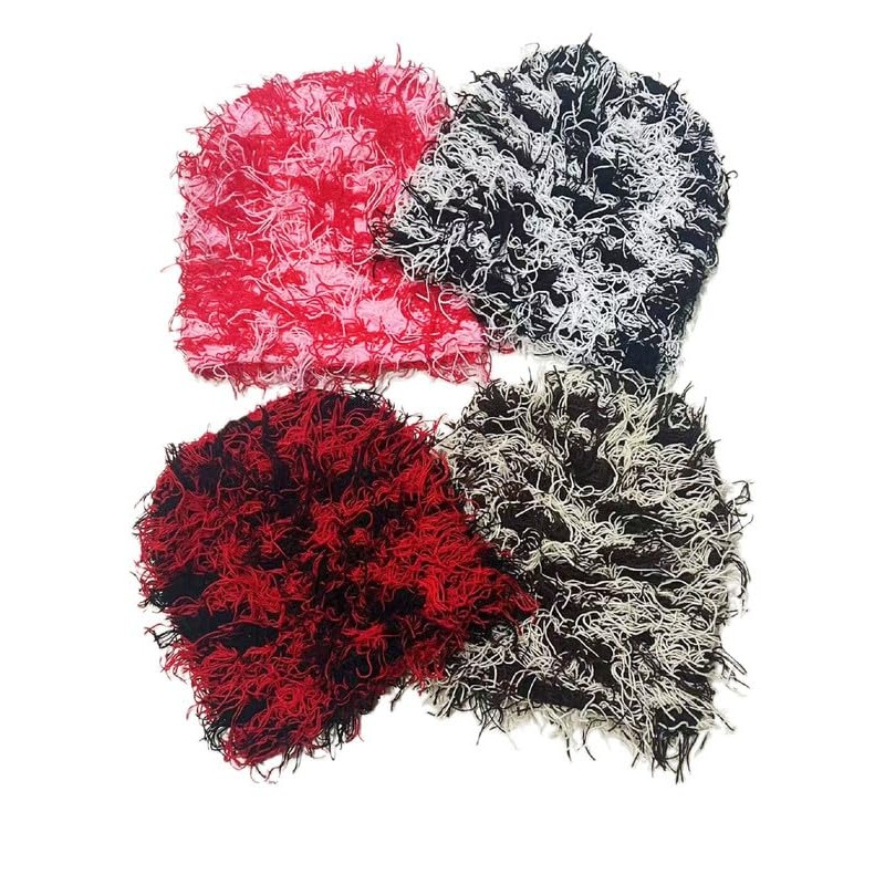 CORIRESHA Unisex Distressed Beanie Fuzzy Knitted Hat Winter Warm Outdoor