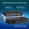 8 Port PoE Switch 100Mbps with 2 Gigabit Uplink, VIMIN