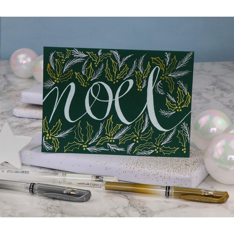 Uni Ball Silver Signo Pen Broad Metallic Gel Ink Rollerball
