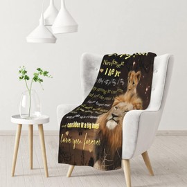 Coyelare Flannel Throw Blanket to My Son from Mom Dad, Lion Blanket Best Gift for My Son Christmas Birthday Graduation Sofa Bedroom Living Room from Mother Father 60x50 Inches