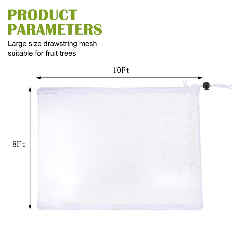 8'x10' Large Fruit Tree Netting for Squirrels and Birds with