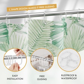 Amazer Plastic Shower Curtain Rings, Shower Curtain Hooks, 24 Pcs C Shaped Shower Hooks for Shower Curtain, Clear Shower Curtain Hooks for Bathroom