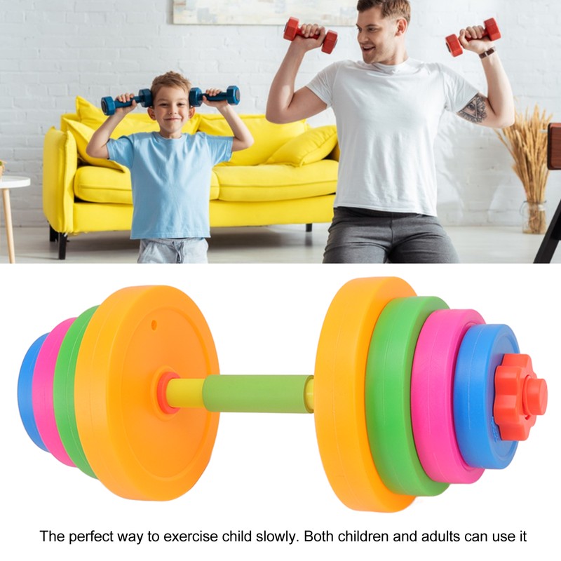 Adjustable Dumbbell Toy Plastic Fitness Weight Lifting Dumbbell for Kids