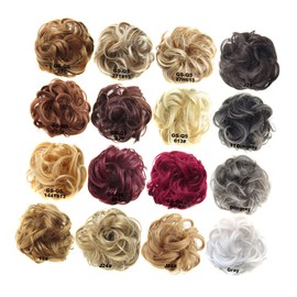 Gatuida Ladies Fashion Elastic Curly Hair Extension Bun Scrunchie Synthetic Wave Hairpiece for Parties Gatherings and Everyday Use