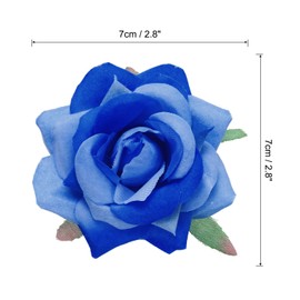 MECCANIXITY 24 Pcs Rose Flower Hair Clips 3 Inch Flower Hair Pins Flower Brooch for Women Hair Accessories Blue