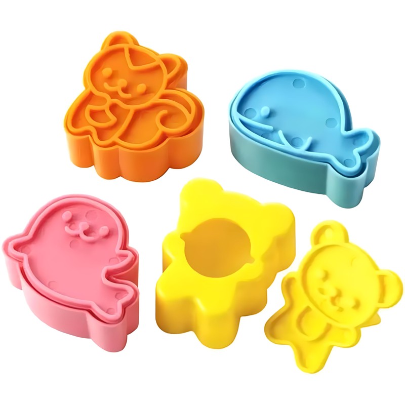 YOFAN 7pcs Bear Shape Sandwich Mold Cutters Set,Bread Sandwich Shapers