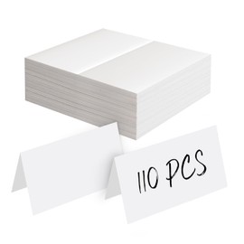 110 PCS Tent Cards, Small Blank Place Cards Delicate Seating Cards Blank Name Cards Escort Cards for Wedding, Table, Dinner Parties, Receptions (Each Measures 2” x 3.5”)