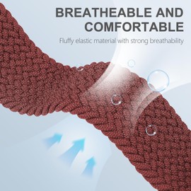 Wizvv 22 mm Braided Loop & Elastic Nylon Wristband, Compatible with Garmin Vivoactive 4 Band/Venu 2/Venu 3, Stretchy Nylon Bracelet for Forerunner 945/265/255/255 Music Men Women