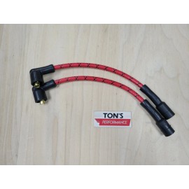 Ton's Performance Gasbox Custom Motorcycle Harley 8mm Cloth Plug Wires Red Black Harley 95-03 Sportster 883 1200 Coil Relocation