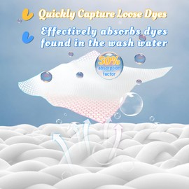 Color Catcher Sheets for Laundry 30 Count, Dye Catcher to Prevent Color Runs, Color Grabber Sheets for Home Apartment Dorm Hotel