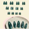 IMRAIN Press on Nails Medium Almond Fake Nails Green Ombre