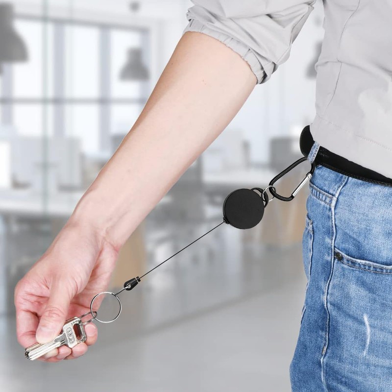 Roontin Retractable Badge Reels - Heavy Duty Extendable Key Chain