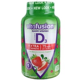Vitafusion Extra Strength D3 Gummies, Natural Strawberry 120 ea (Pack of 2)