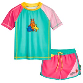 Playshoes Girls 2-Piece Rash Guard Set, The Mouse Friends, 110 - 116