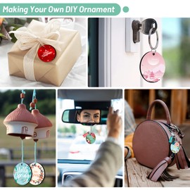 Sublimation Blanks Keychains Bulk, 200 PCS Keychains Ornament Tag Set Include 50 PCS Heat Transfer Double-Side Sublimation Blanks, Key Chains, Leather Tassels, Jump Rings for DIY Craft Making