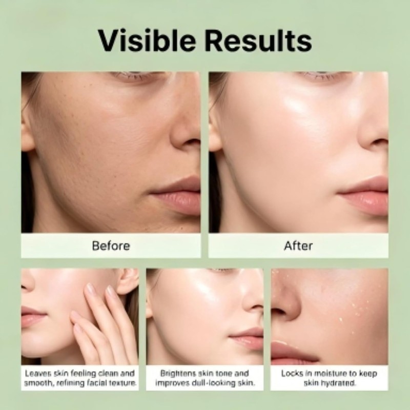 Triple Enzyme Exfoliating Gel Green Tea, Gentle Hydrating Facial Exfoliator