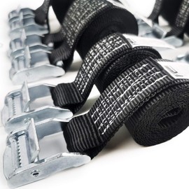 KJE 1500 lbs 1" x 6' Tie Down Straps, 2 Pack Adjustable Lashing Straps Ratchet Straps Heavy Duty Ratchet Tie Down Straps Cargo Straps with Cam Buckle Suitable for Carrying Various Cargo or Luggage