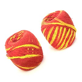 Hindu Religious Mauli Kalawa Pooja Accessories Moli Wrist Thread Band Moli Rakhi Raksha Sutra with 2 Natural Colours (Red,Yellow Color) Mauli Thread (Set of 2)