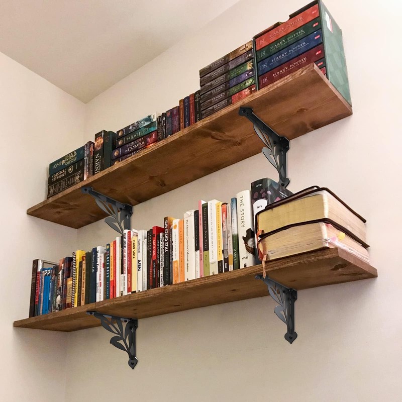 SELEWARE Heavy Duty Shelf Brackets 12 Inch, Branch Shelves Brackets,