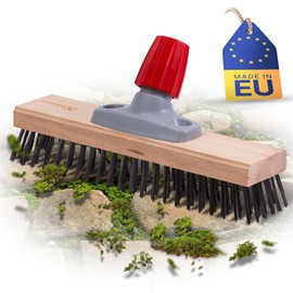 Novaliv Robuster Drahtbesen Moos Basic Effiziente Moosentfernung DrahtbürsteMetallborsten für Pflastersteine & Garten Stahlbesen Mooskratzer Pizzabesen Pizzastein Bürste