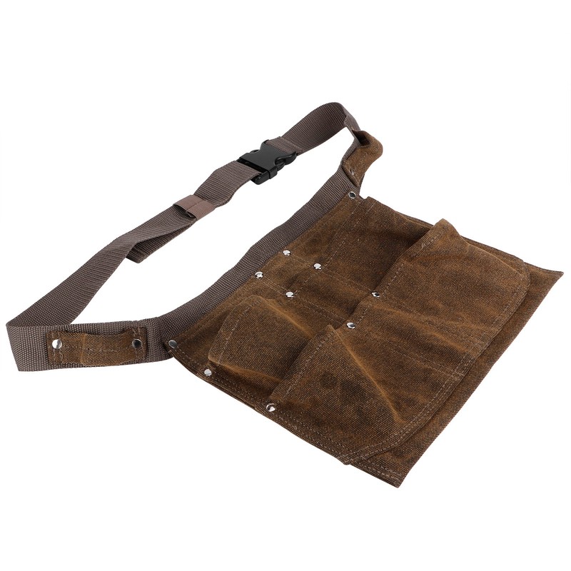 Waxed Canvas Apron Thickened Waterproof Tools Pocket Apron for Garden