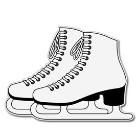 Ice Skates Vinyl Sticker - Car Phone Helmet - Select Size