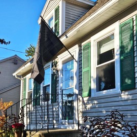 Homissor Black American Flag 3x5 All Black US USA Flags Embroidered Stars Heavy Duty Outdoor Durable Nylon Sewn Strips