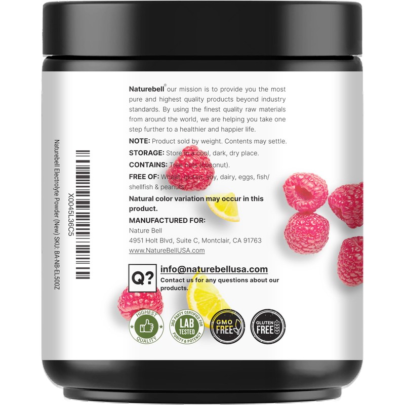 Naturebell Electrolytes Powder No Sugar, 500g (76 Servings) | Keto