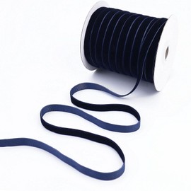 48 Yards Navy Velvet Ribbon 3/8Inch Velvet Fabric Ribbon Trim Single Face Spool Satin Velvet Ribbon for Gift Wrapping Bow Making Christmas Decoration