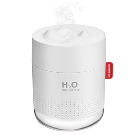 Portable Mini Humidifier, 500ml Small Cool Mist Humidifier, USB Personal Desktop Humidifiers for Baby Bedroom Travel Office Home, Auto Shut-Off, 2 Mist Modes, Super Quiet, White