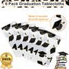 Tranqun 3 Pcs 2025 Graduation Party Tablecloth Graduation Cap Rectangle