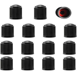 Resin Air Valve Caps for Bicycles, Cars, Motorcycles, Trucks, Black Tire Valve Caps with O Rubber Rings, Long Lasting, Airtight Seal