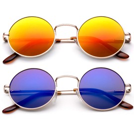 Round Retro John Lennon Sunglasses & Clear Lens Glasses Vintage Round Sunglasses