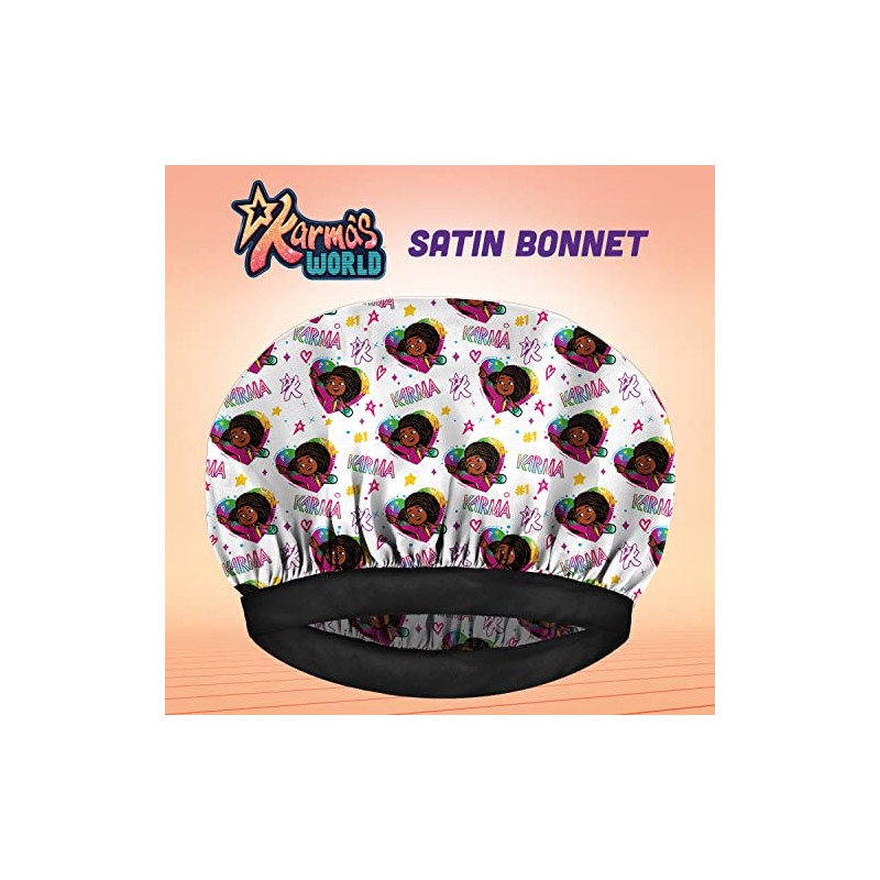 Camryn's BFF Karma's World White Hearts Satin Bonnet