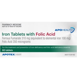 ApoHealth Iron + Folic Acid 310mg 60 Tablets