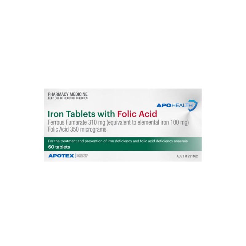 ApoHealth Iron + Folic Acid 310mg 60 Tablets