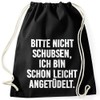 MoonWorks Gym Bag with German Text "Bitte nicht schubsen ich